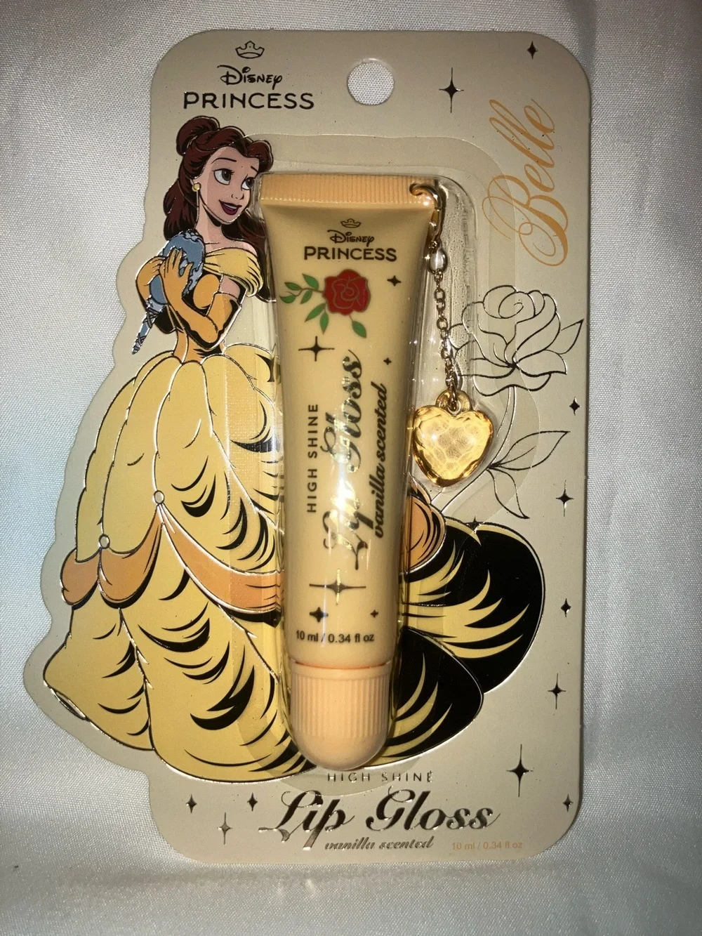 Disney Princess Lip Gloss Trio with Charms Belle Cinderella Repunzel Vanilla